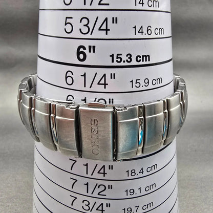 Seiko Watch Men 35mm Blue Dial Silver Tone Date Round V739-0B30 New Battery9