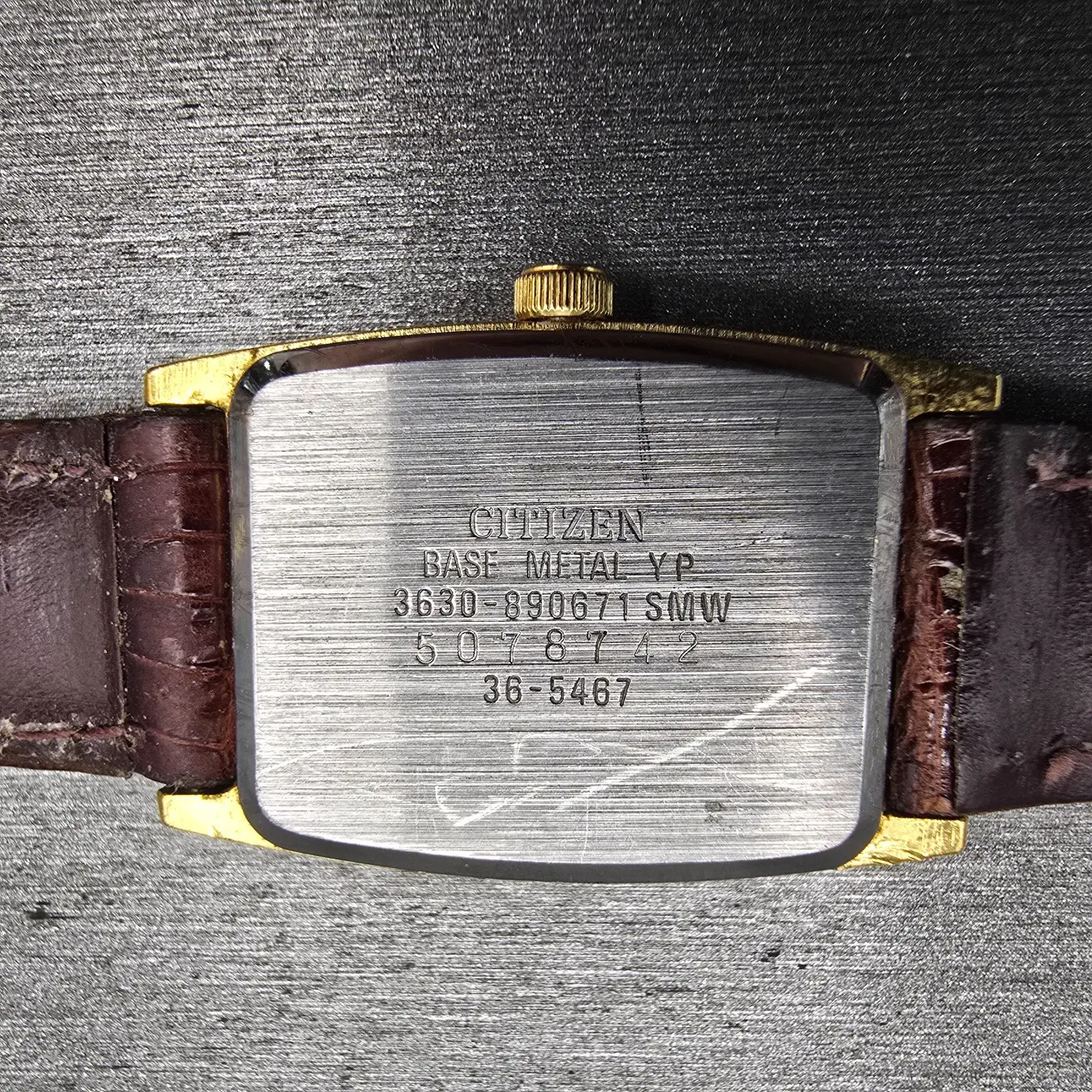 Citizen CQ Watch Women 19mm Gold Dial Gold Tone Rectangle 3630-890671 New Batt10