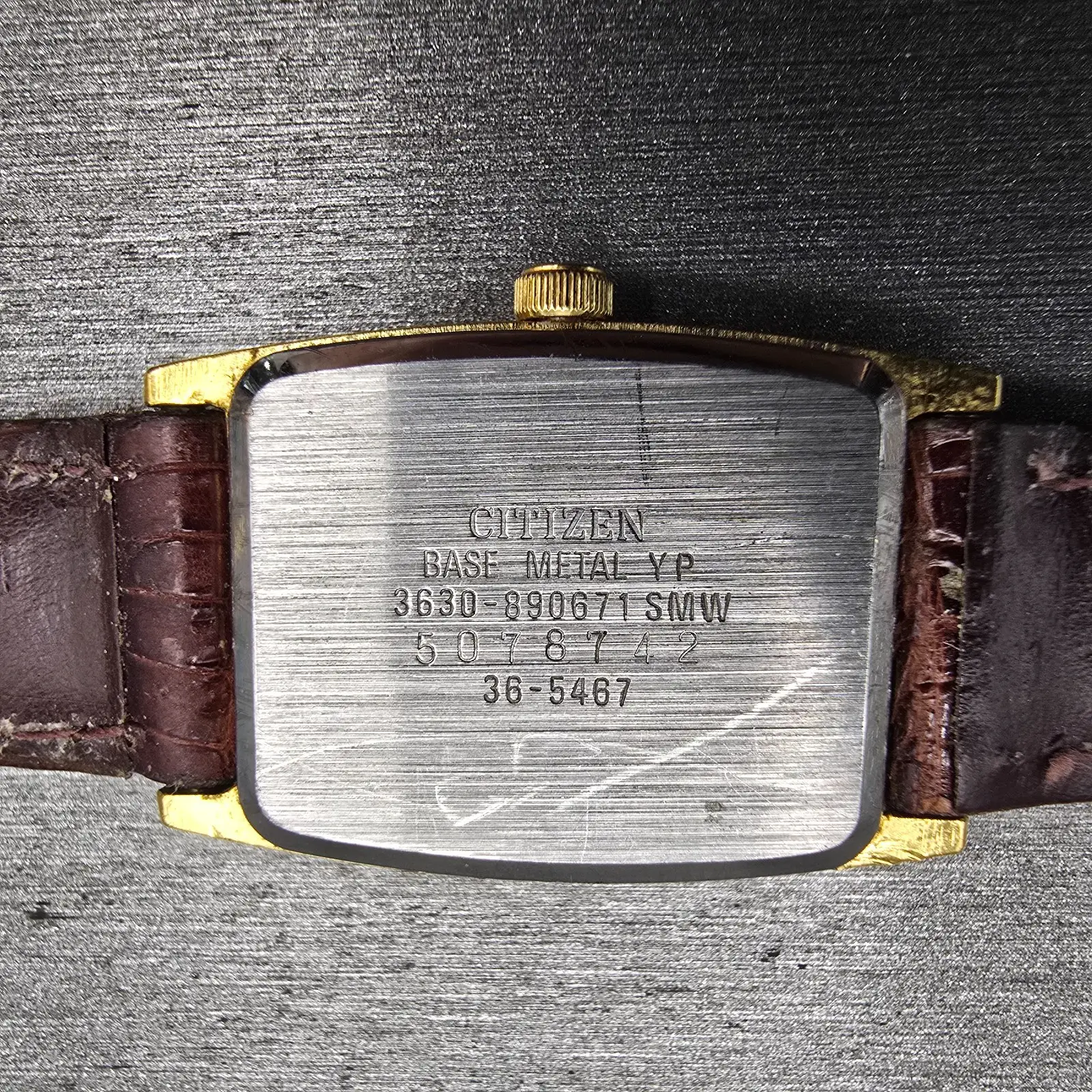 Citizen CQ Watch Women 19mm Gold Dial Gold Tone Rectangle 3630-890671 New Batt10