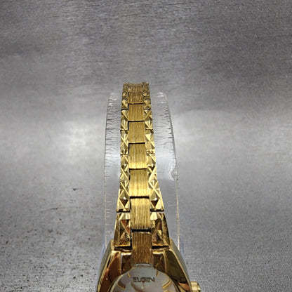 Elgin Watch Women 18mm MOP Dial Gold Tone Oval EG388 New Battery4