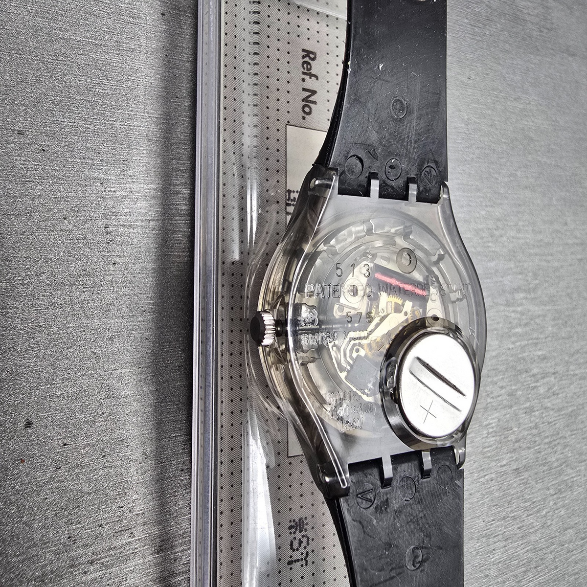 Swatch Lolita Watch Men 33mm Black Dial Black Tone Round GM128 New Battery NOS12