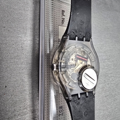 Swatch Lolita Watch Men 33mm Black Dial Black Tone Round GM128 New Battery NOS12