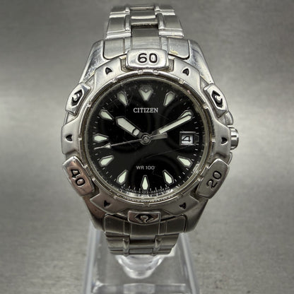 Citizen Dive Watch Women 28mm Black Dial Silver Tone Date 1012H22137 New Batt0