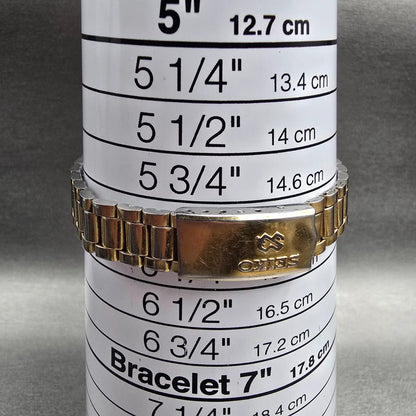 Seiko SQ Watch Women 23mm Gold Dial Gold Daydate Round 2A23-0039 New Battery JP29