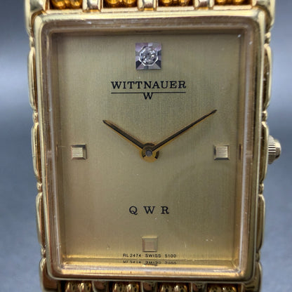 Wittnauer QWR Tank Watch Men 23mm Gold Dial  Gold Tone RL2473 5100 PARTS2