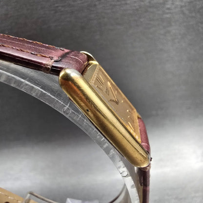 Seiko Tank Watch Women 18mm Gold Dial Gold Tone Rectangle 2C20-5019 New Battery3