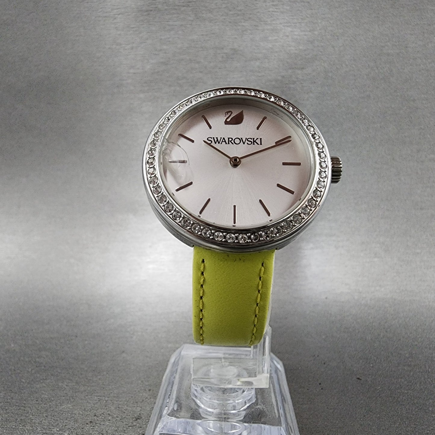 Swarovski Daytime Watch Women 34mm White Dial Silver Tone Round New Battery5