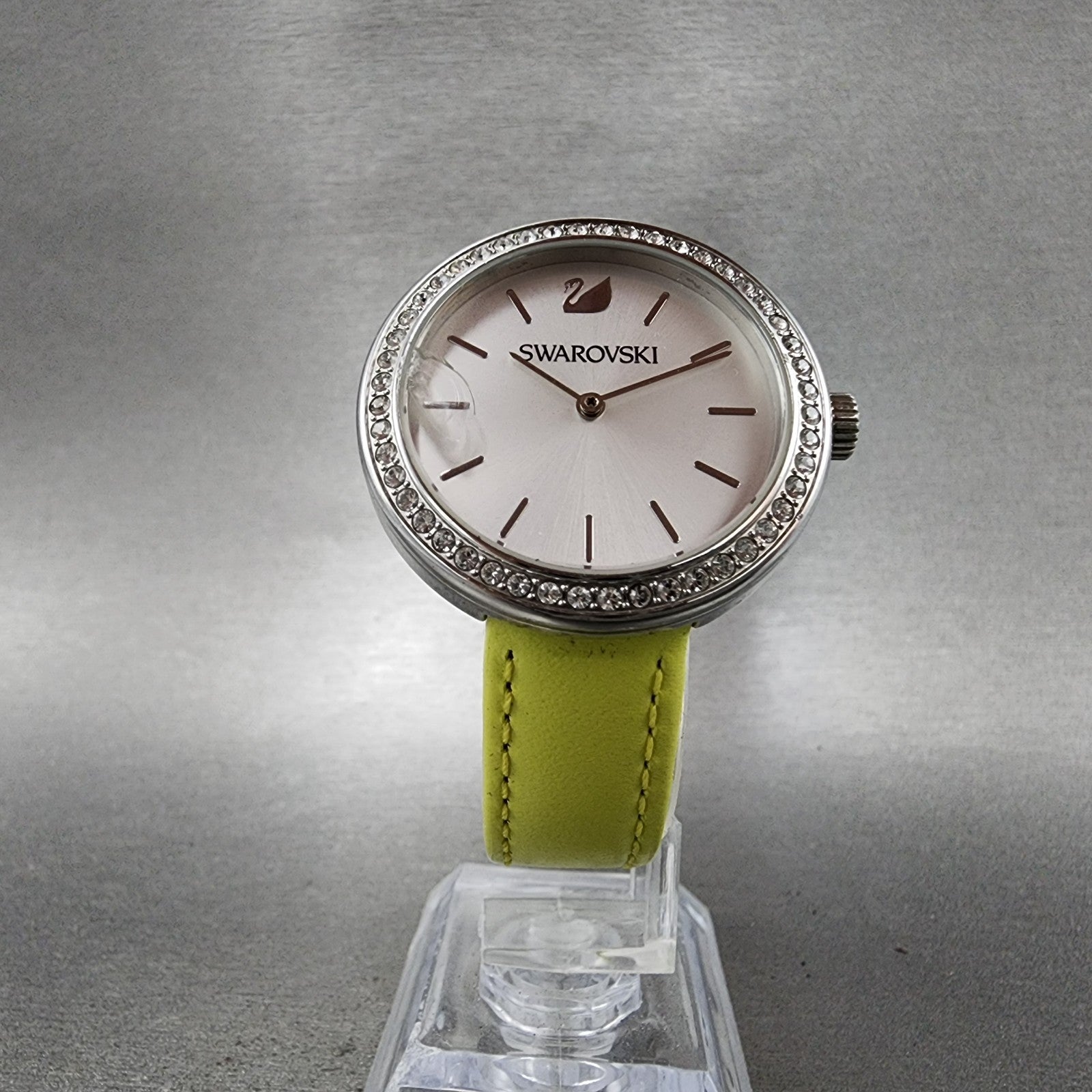 Swarovski Daytime Watch Women 34mm White Dial Silver Tone Round New Battery5