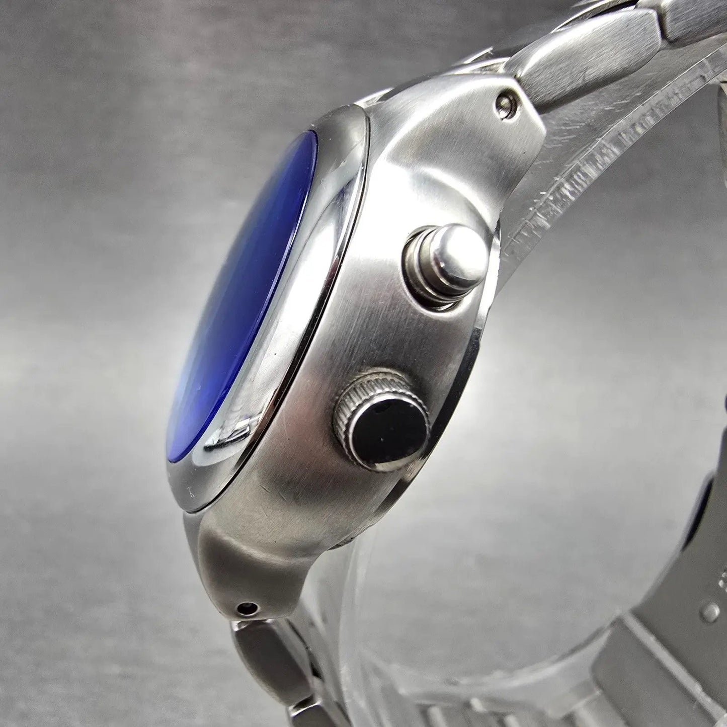 Fossil Big Tic Watch Women 32mm Blue Dial Silver Tone JR-8087 New Battery2