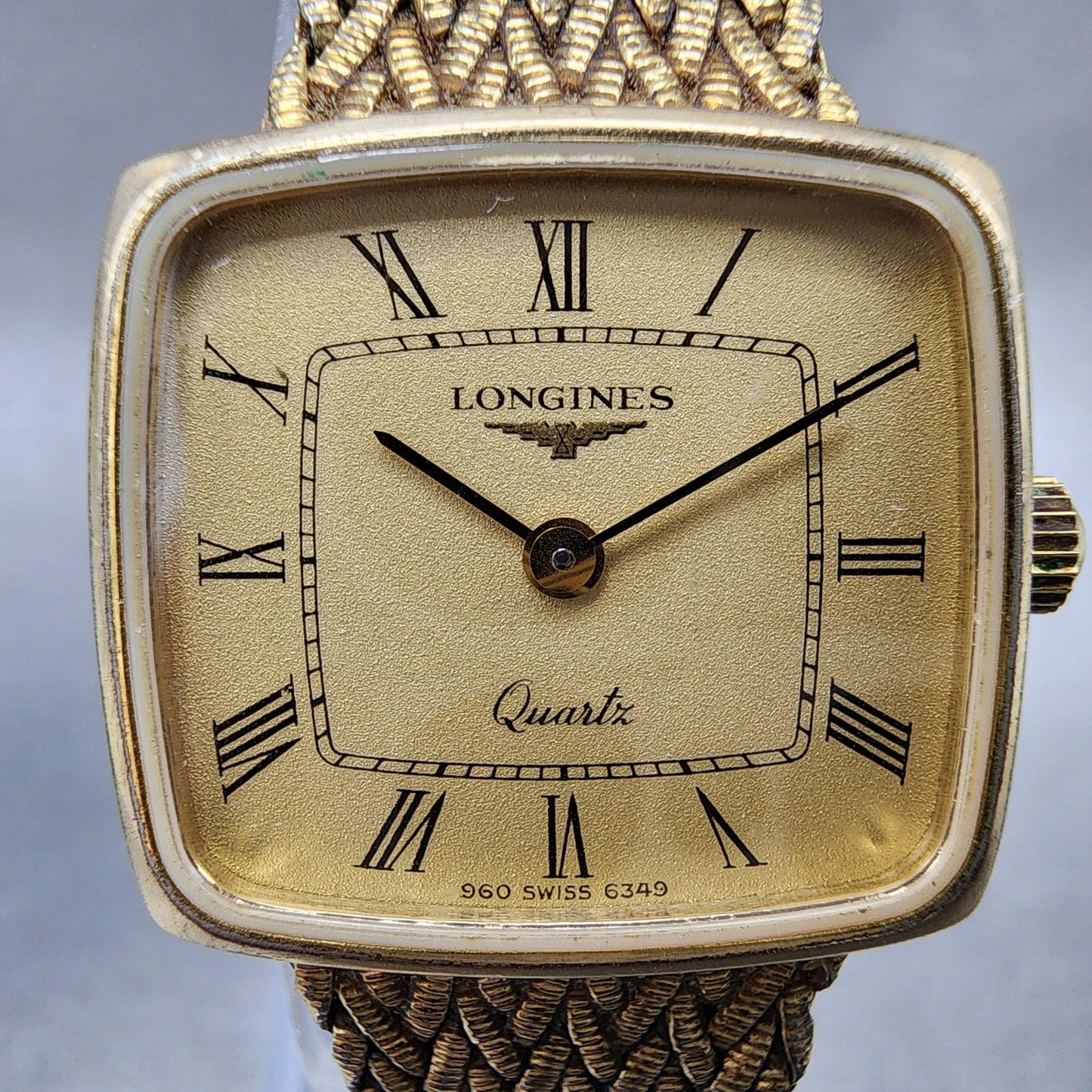 Longines Watch Women 22mm Champagne Dial Gold Plated Rectangle New Battery1