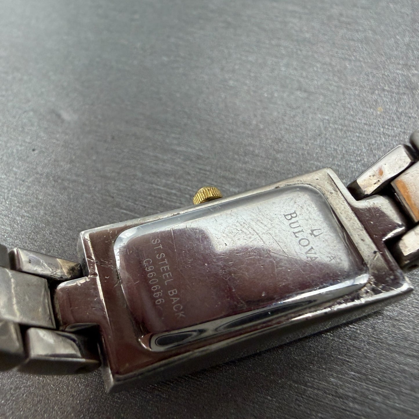 Bulova Watch Women 15mm MOP Dial Two Tone Rectangle 98L001 New Battery9