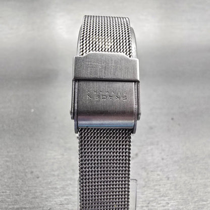 Skagen Watch Women 25mm Black Dial Silver Tone Round 107SSSBD New Batt7