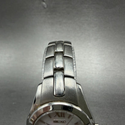 Seiko Watch Women 26mm MOP Dial Silver Tone Date Round 7N82-0EG0 New Battery4