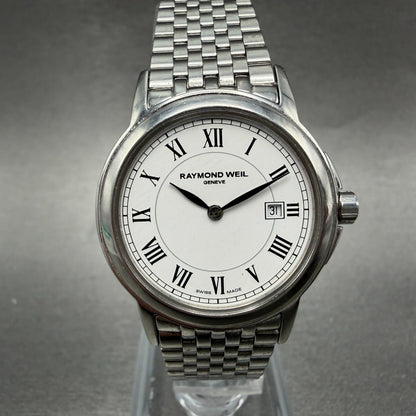 Raymond Weil Tradition Watch Women 28mm White Dial Silver Tone Date 5966 New Bat0