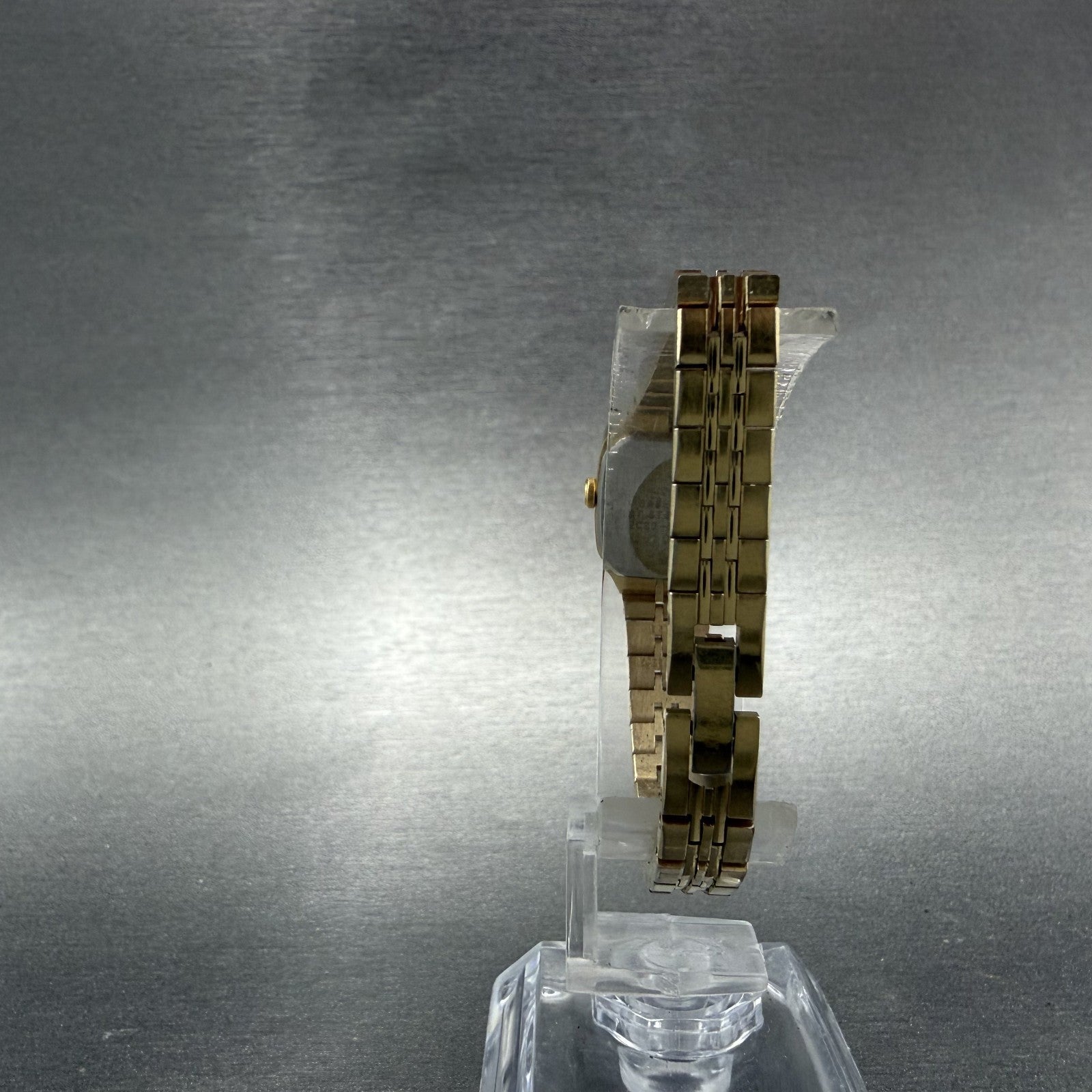Seiko Watch Women 16mm Gold Dial Gold Tone Octagon 2C20-5209 New Battery8