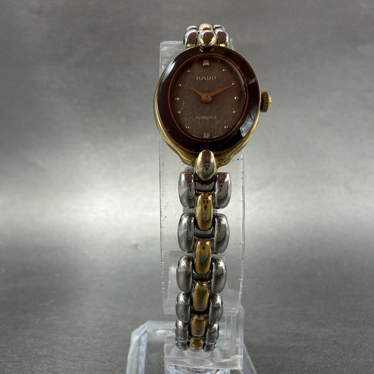 Rado Florence Watch Women 19mm Gray Dial Two Tone Oval 153.3650.2 New Battery5