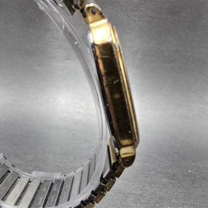 Seiko Watch Men 30mm Gold Dial Gold Tone Rectangle 7433-5009 PARTS Vintage4