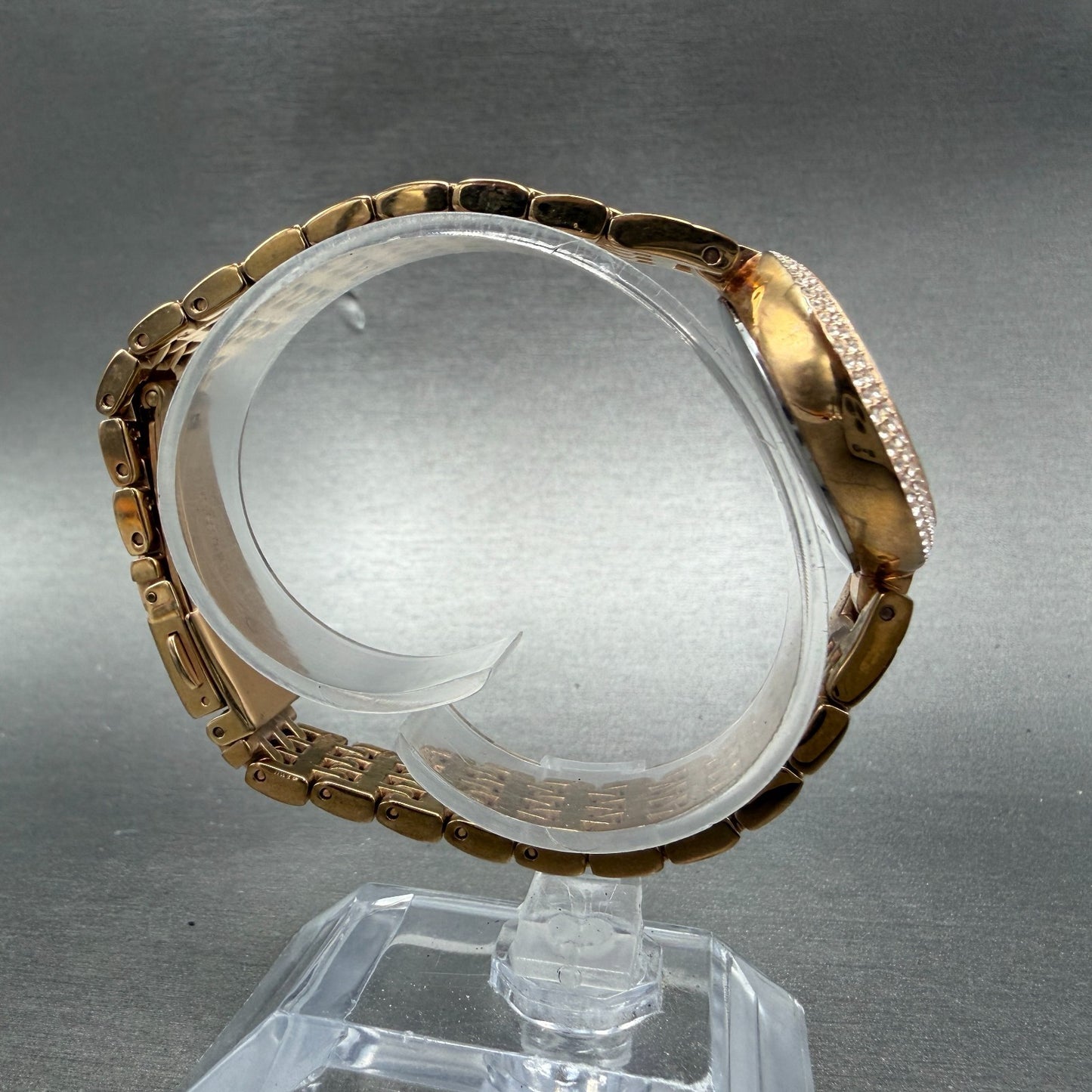 Fossil Olive Watch Women 28mm Silver Dial Rose Gold Crystal Bezel ES3347 NewBatt8