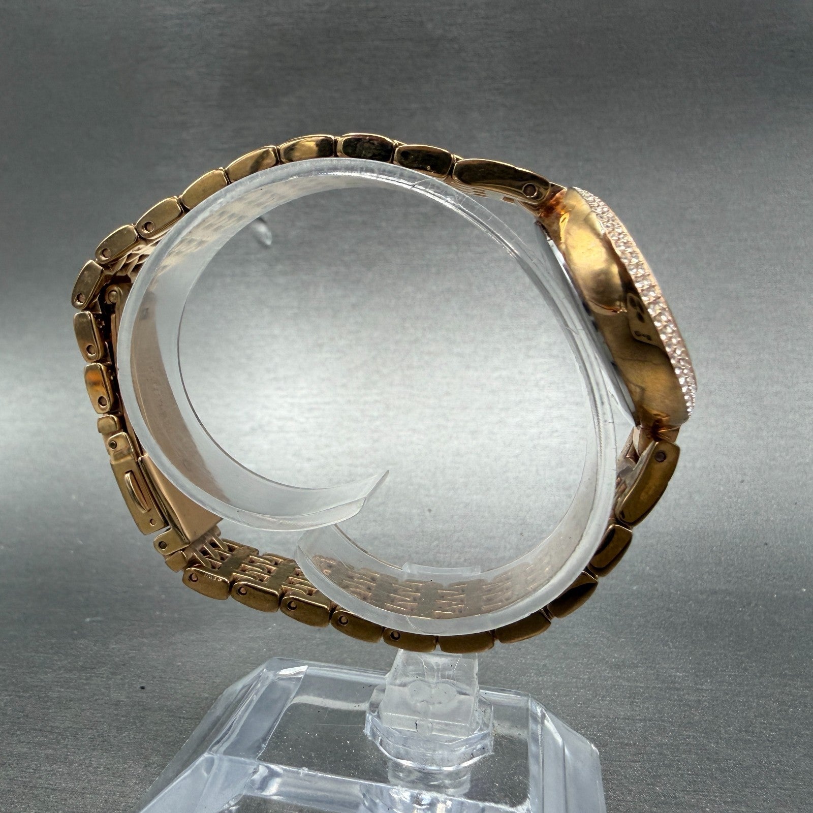 Fossil Olive Watch Women 28mm Silver Dial Rose Gold Crystal Bezel ES3347 NewBatt8