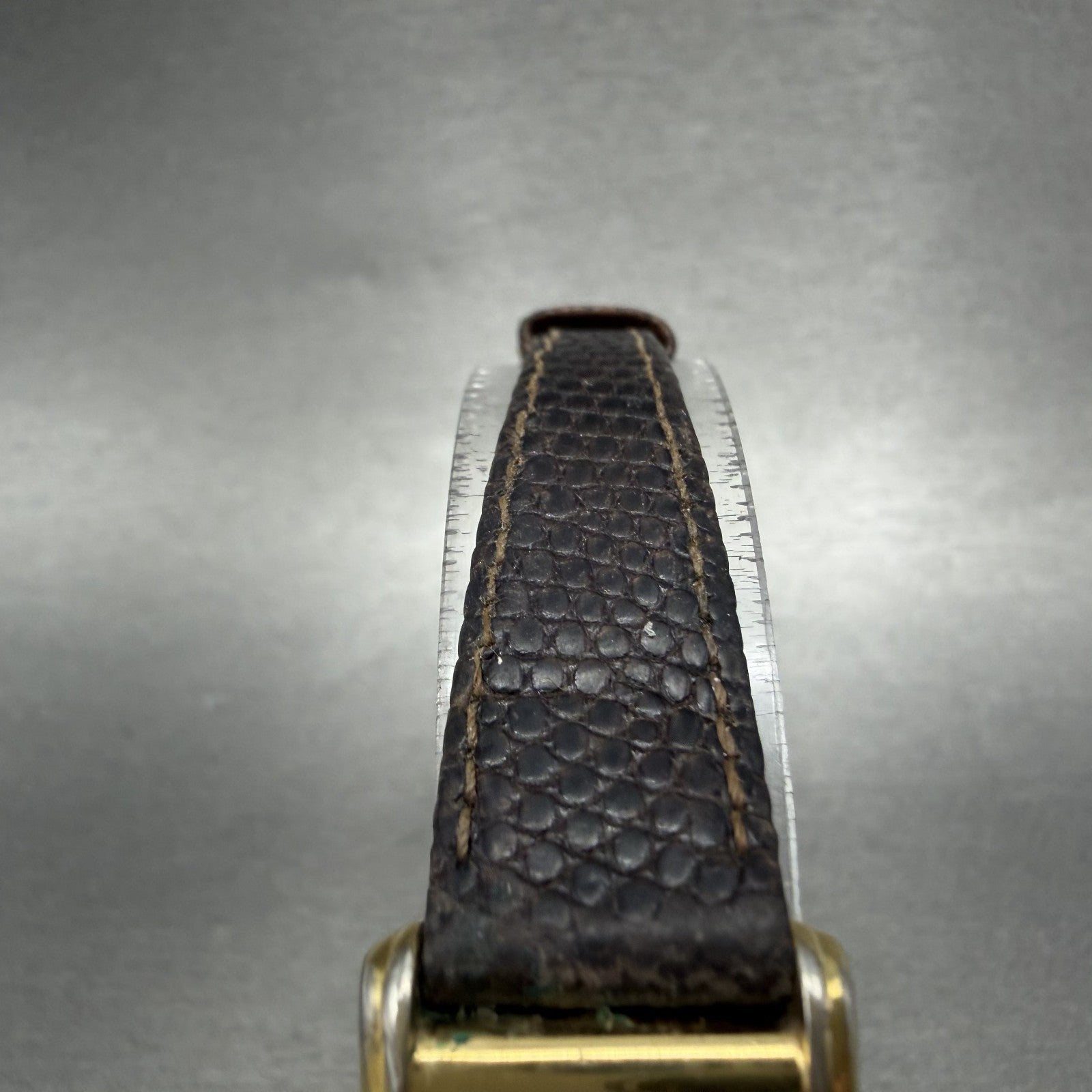 Seiko Tank Watch Women 18mm Gold Dial Gold Tone Small Seconds 1428-5160 NewBat A4