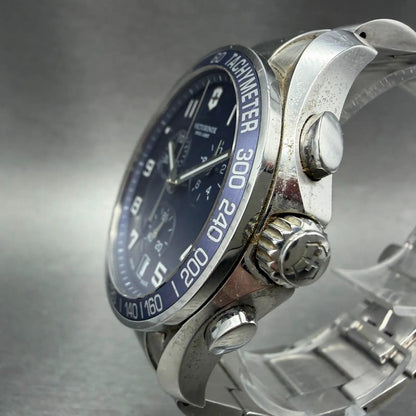 Victorinox Swiss Army Chrono Classic Watch Men 42mm Blue Dial Steel Date NewBatt2