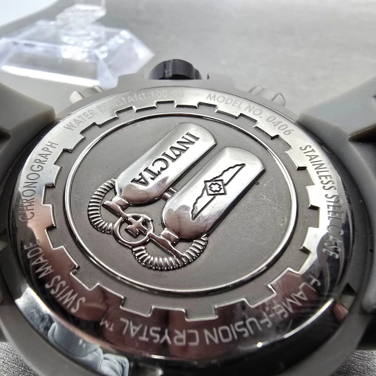 Invicta Reserve Chronograph Watch Men 50mm Gray Dial Steel Daydate 0406 New Batt9