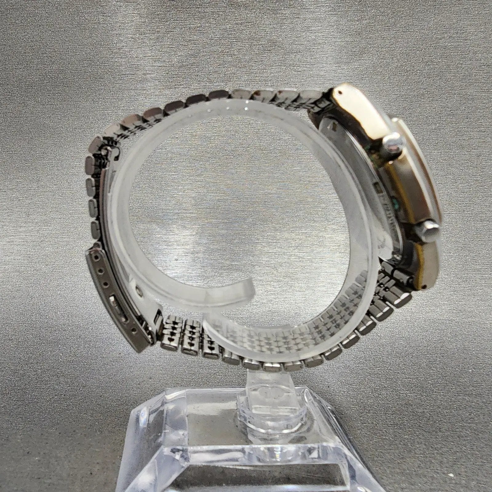 Seiko ALBA Digital Watch Men 39mm Silver Tone Alarm Chrono Y735-4A10 PARTS AD9