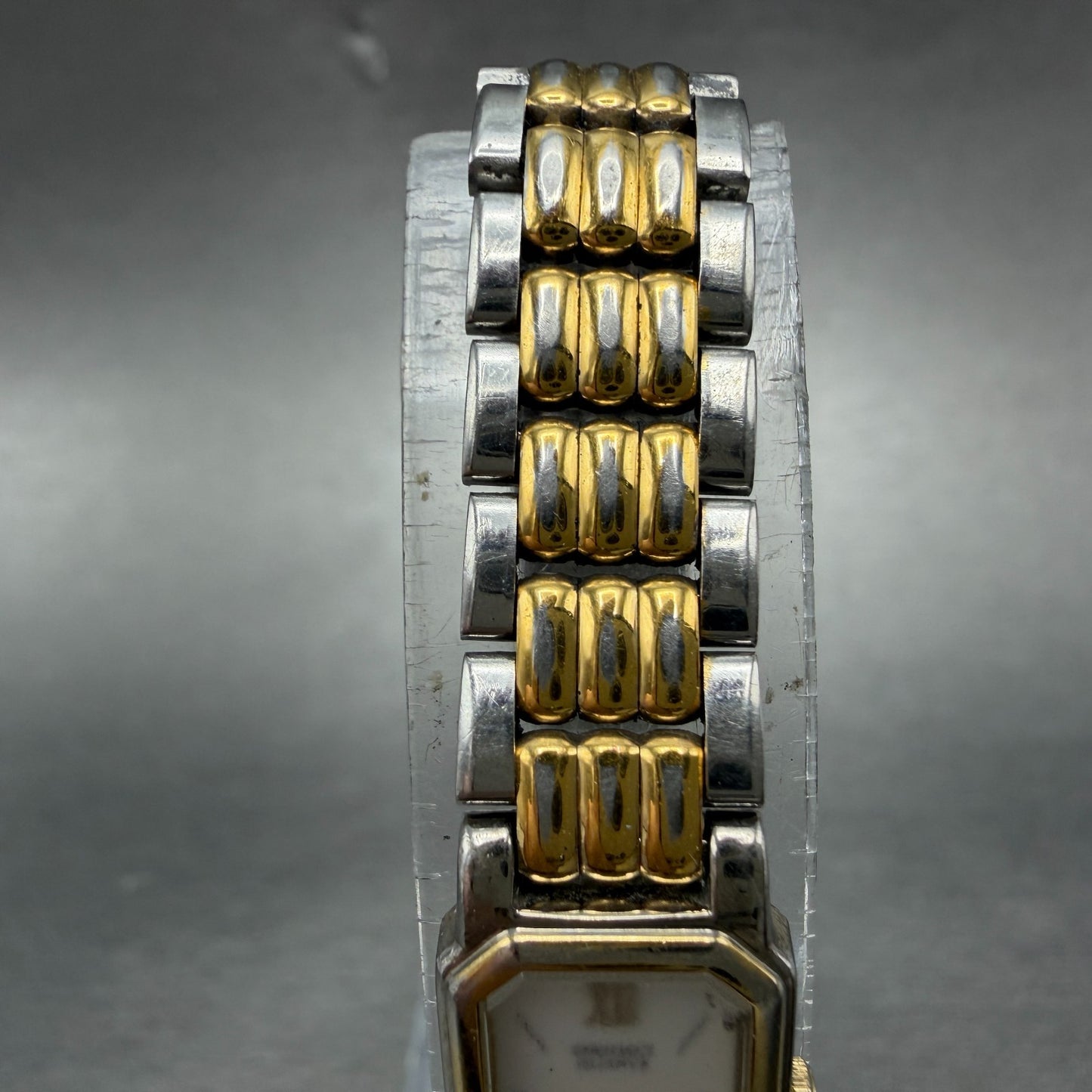 Seiko Tank Watch Women 12mm White Dial Two Tone 2e20-6389 Rectangle New BatteryK4