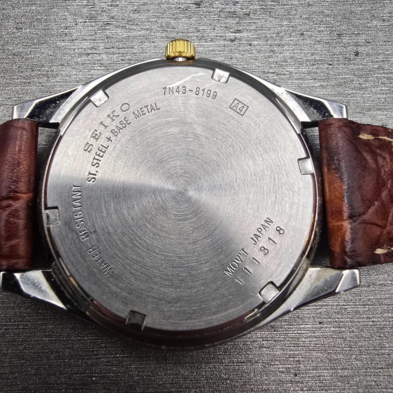 Seiko Watch Men 36mm Silver Dial Two Tone Daydate Round 7N43-8199 New Battery10