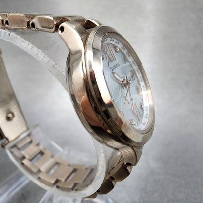Casio Sheen SHW1700 Watch Women 26mm White Dial Gold Tone Date Round Runs3