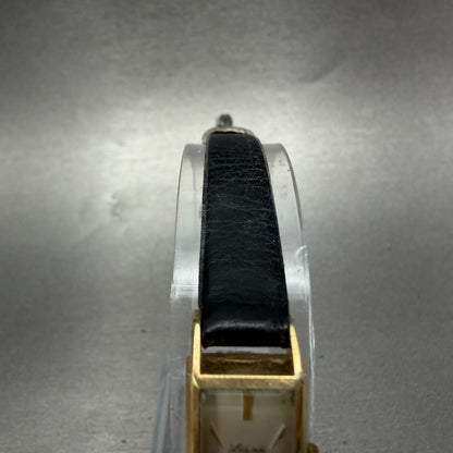 Seiko Lady Seiko Tank Watch Women 12mm White Dial Gold Tone Manual 4018 Runs4