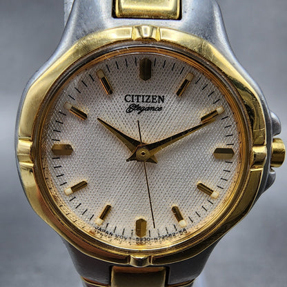Citizen Elegance Watch Women 24mm Silver Dial Two Tone 5930S65521 New Battery1