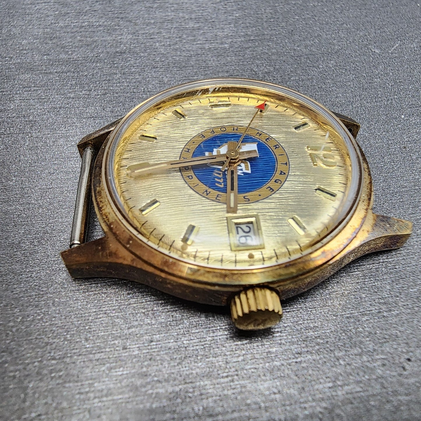 VTG Waltham Watch Men 34mm Champagne Dial Gold Tone Date Cal 661S PARTS6