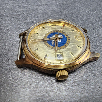 VTG Waltham Watch Men 34mm Champagne Dial Gold Tone Date Cal 661S PARTS6