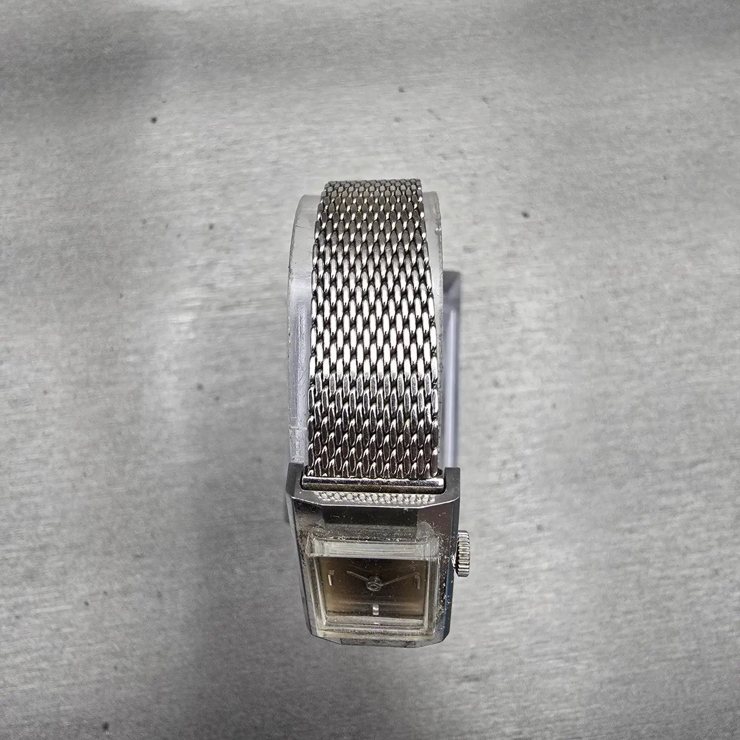 Seiko Watch Women 16mm Brown Dial Silver Tone Rectangle Manual 11-3840 Works4