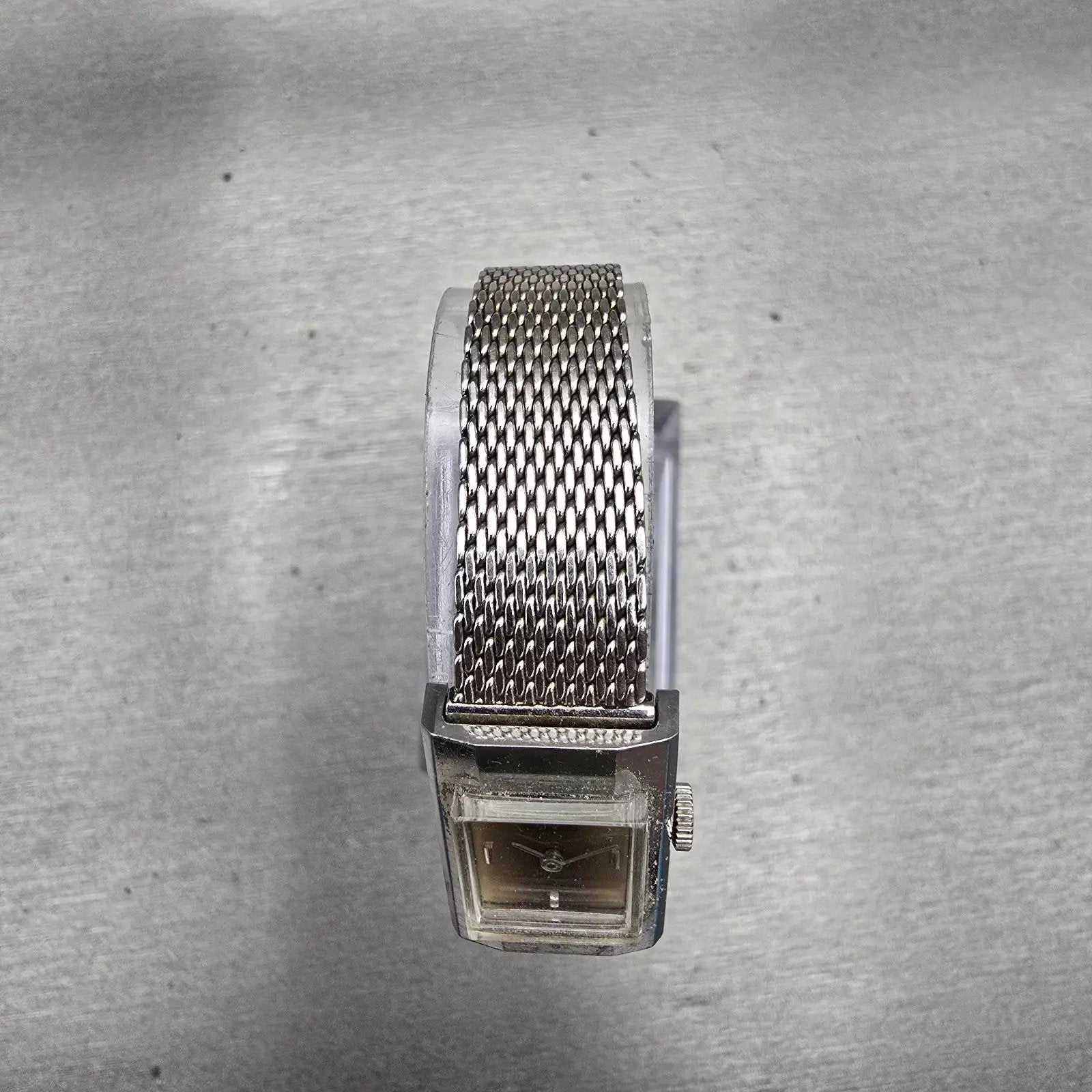 Seiko Watch Women 16mm Brown Dial Silver Tone Rectangle Manual 11-3840 Works4