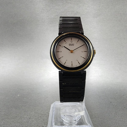 Seiko Watch Women 25mm Silver Tone Black Tone Round 2c200260 New Battery5