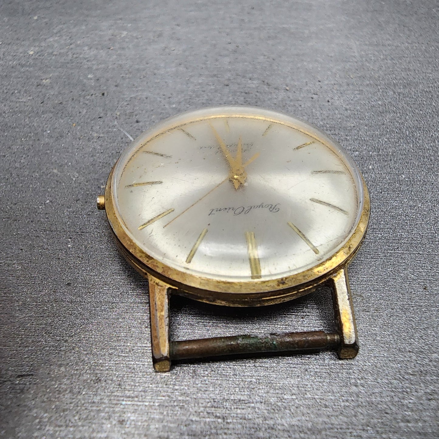 Royal Orient Watch Men 35mm Silver Dial Gold Tone 23 Jewels Manual WindPARTS5