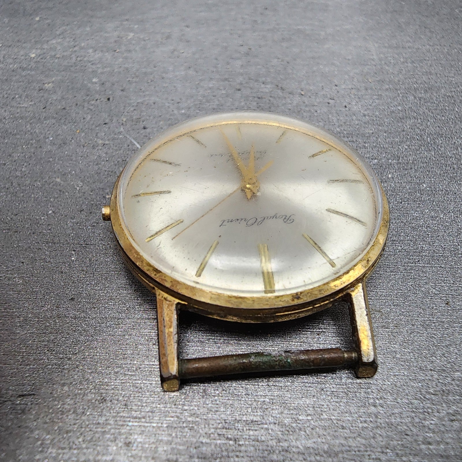 Royal Orient Watch Men 35mm Silver Dial Gold Tone 23 Jewels Manual WindPARTS5