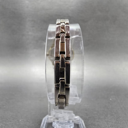 Seiko Solar Watch Women 22mm MOP Dial Gold Tone Round V115-0AW0 Runs Crystals NK7