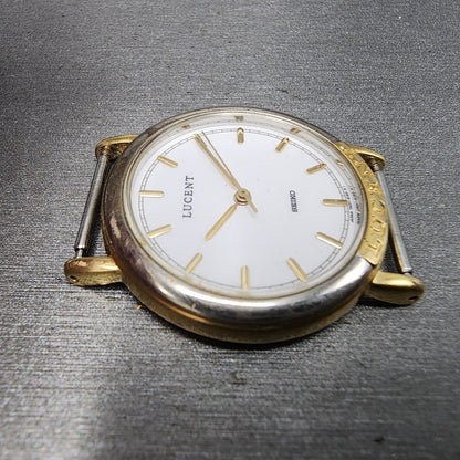 Seiko Lucent Watch Men 30mm White Dial Two Tone 7n01615a New battery3