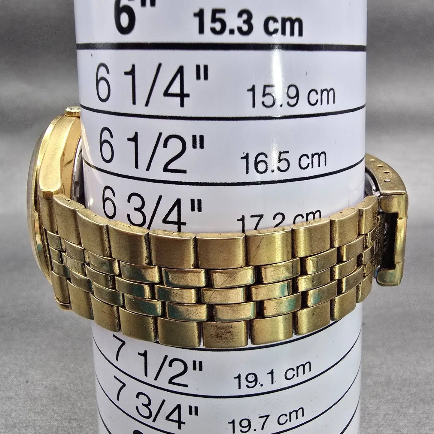 Seiko Watch Men 35mm Gold Dial Gold Tone Daydate Round 7N43-8A39 New Battery VTG9