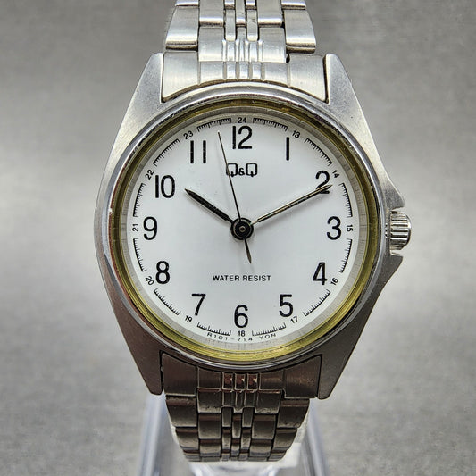 Citizen Q&Q Watch Women 26mm White Dial Silver Tone Round New Battery0
