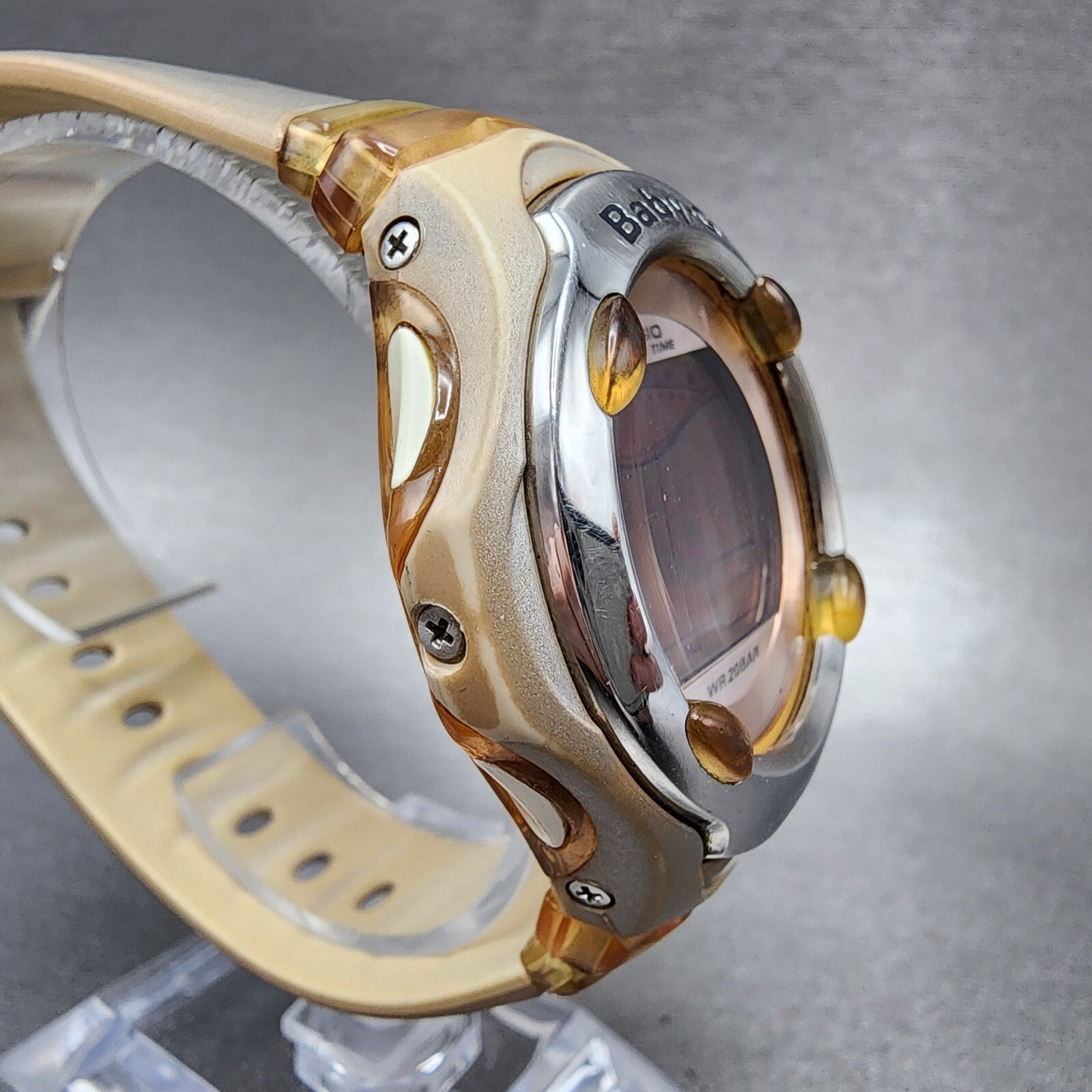 Casio BabyG BGR260S Watch Women 42mm Digital Gray Tone Round New Battery3