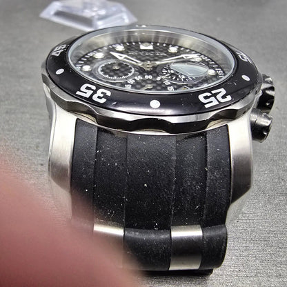 Invicta Pro Diver Chronograph Watch Men 48mm Black Dial Silver Tone Date New Bat3