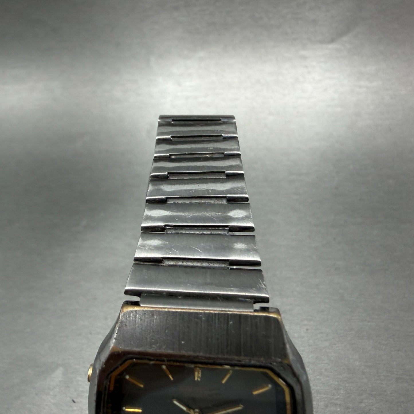 Seiko Analog Digital Watch Men 33mm Gray Dial Steel Rectangle H601-5479 PARTS!!!5