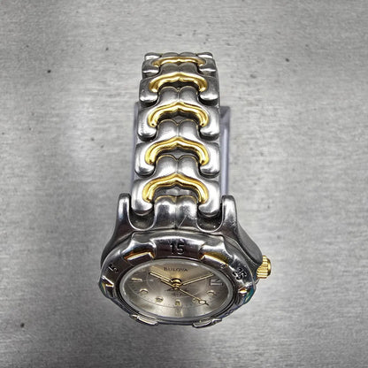 Bulova Marine Star Watch Women 27mm Silver Dial Two Tone Date 98M39 New Battery4