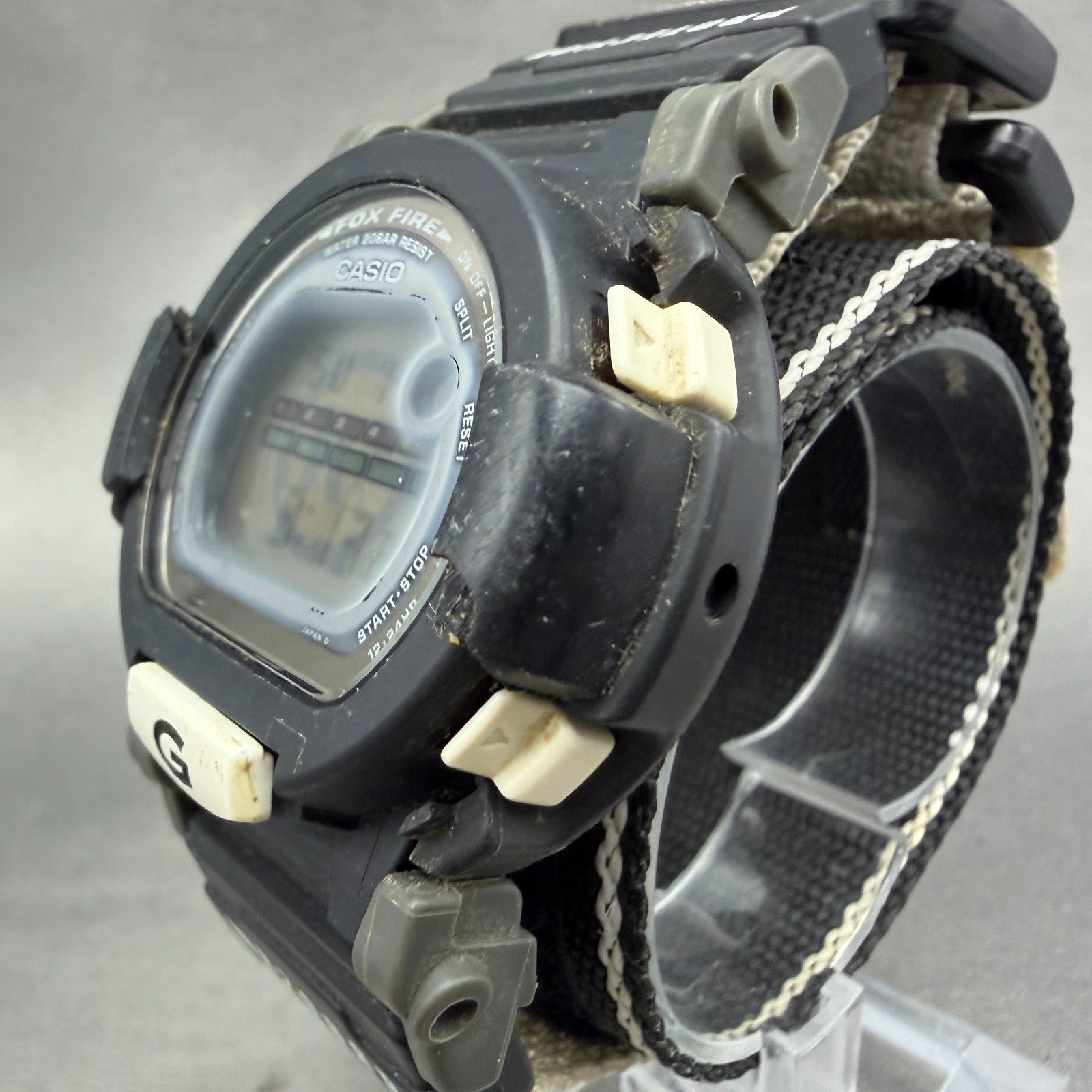 Casio G-Shock DW-002 Watch Men 48mm Digital Black White Round Fox Fire New Batt2