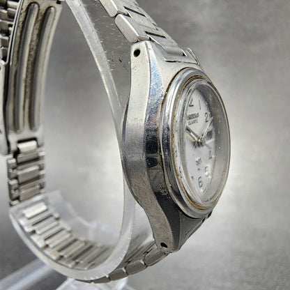 Seiko SQ Watch Women 23mm Silver Dial Silver Tone Daydate Round 85230039 NewBat3