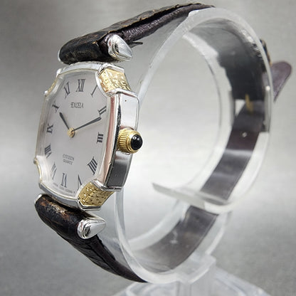 Citizen Excela Watch Women 21mm Silver Dial Two Tone Octagon New Battery VTG2